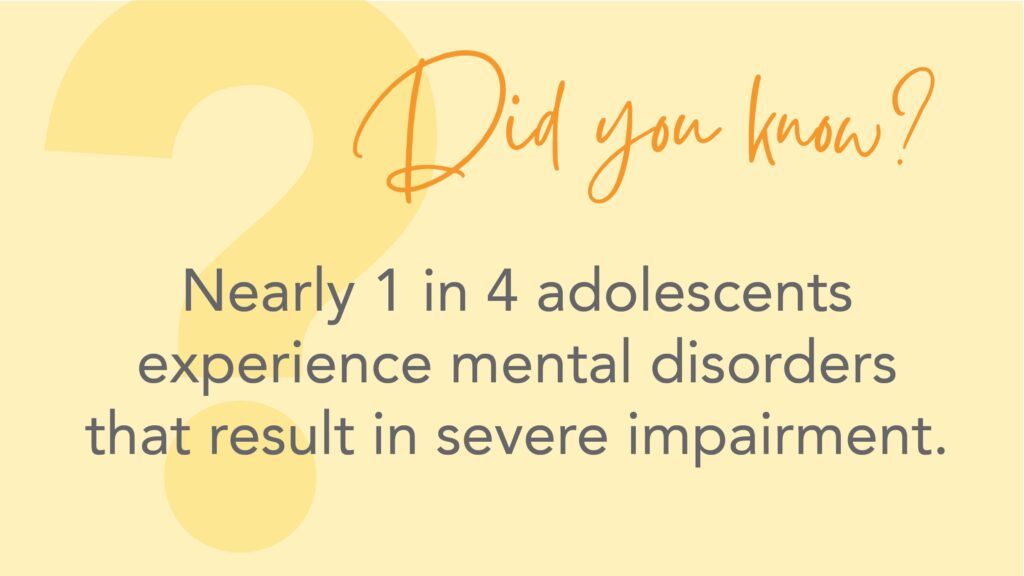 mental health 1 in 4 adolescents